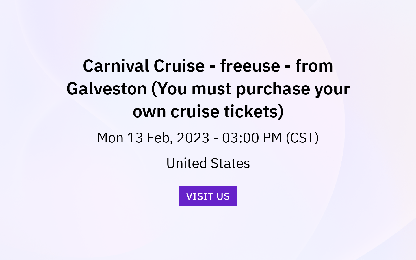 Carnival Cruise freeuse from Galveston (You must purchase your own